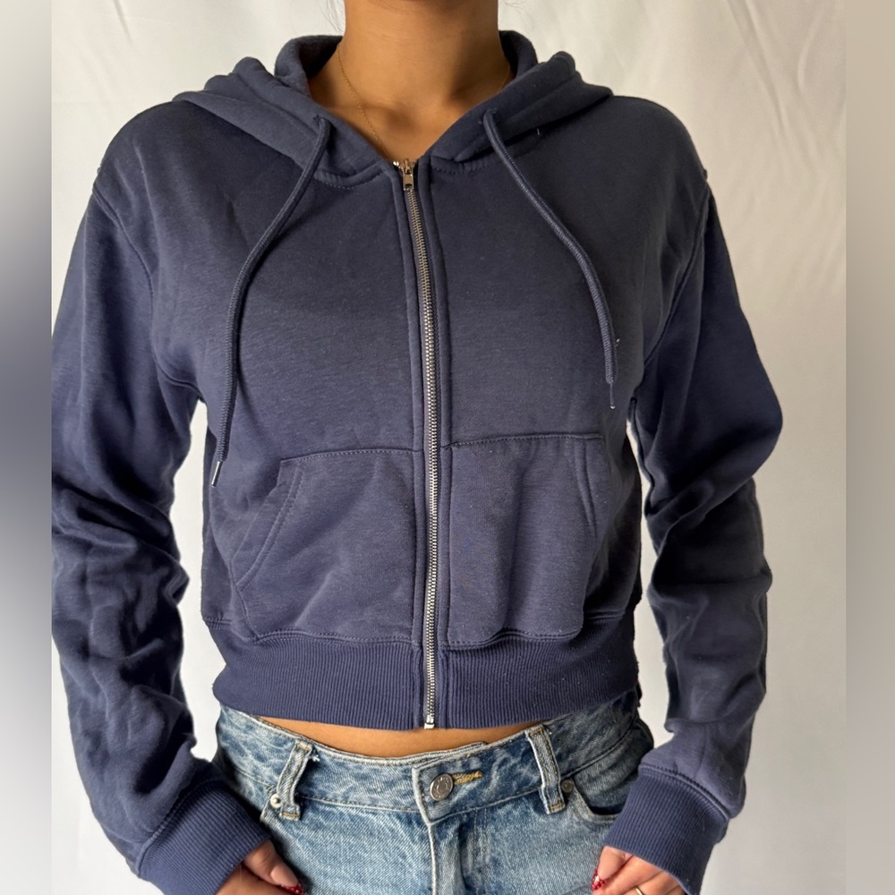 Refuge Navy Blue Zip-Up Hoodie